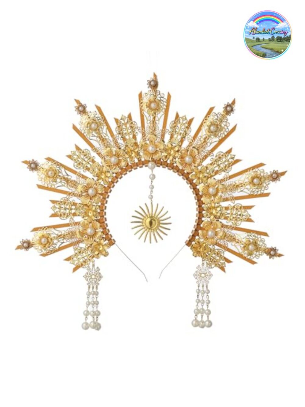 Goddess Gold Spike Halo Crown Headpiece Alloy Zip Tie Wedding Bride Hair Band